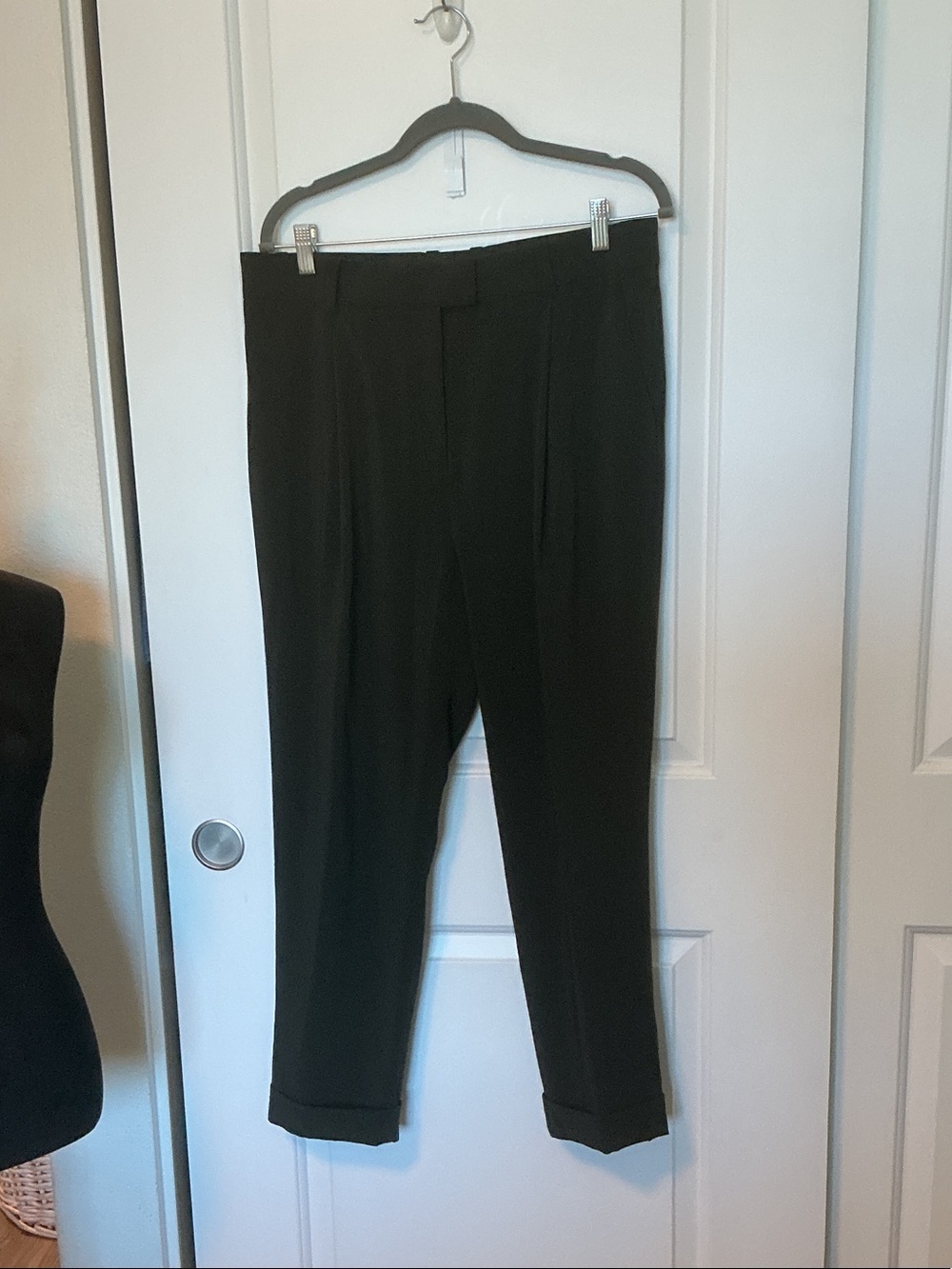 COS Tailored Pleat Turn-up Black Trousers 10